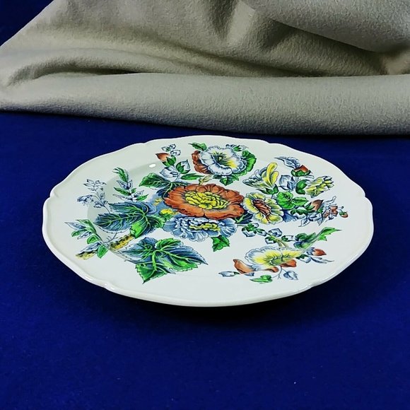 Wedgwood Plate Floral Scalloped Rim Etruria England - Picture 2 of 8